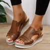 Comelyy Flat Wedge Fish Mouth Casual Strap Sandals for Women