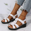 Comelyy Hollow wedge fish mouth buckle casual sandals